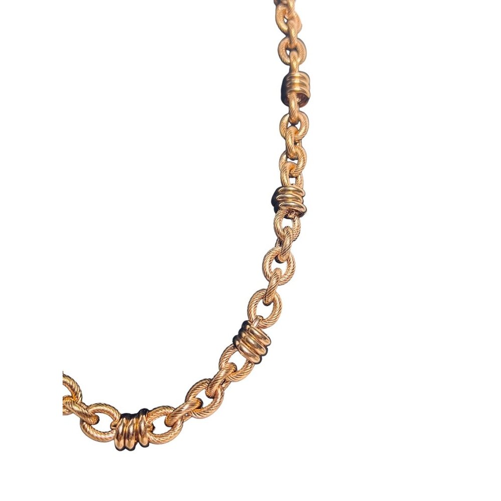 Bronzo Italia 20" Chunky Textured Status Link Necklace (6288) - Picture 4 of 8